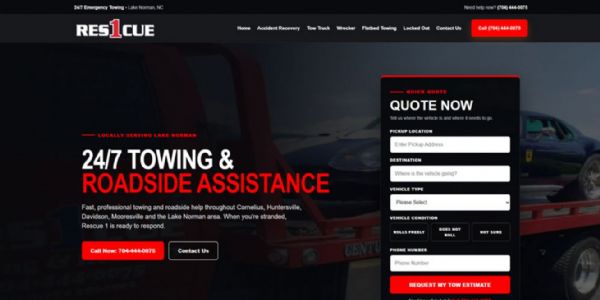 Rescue 1 Towing Website Redesign | Halstead Design